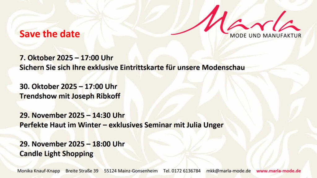 Termine Herbst 2025
