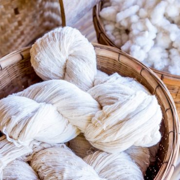 Handmade yarn from the cotton flower