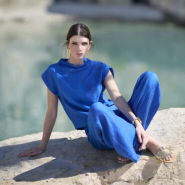 Fox's blauer Hosenanzug